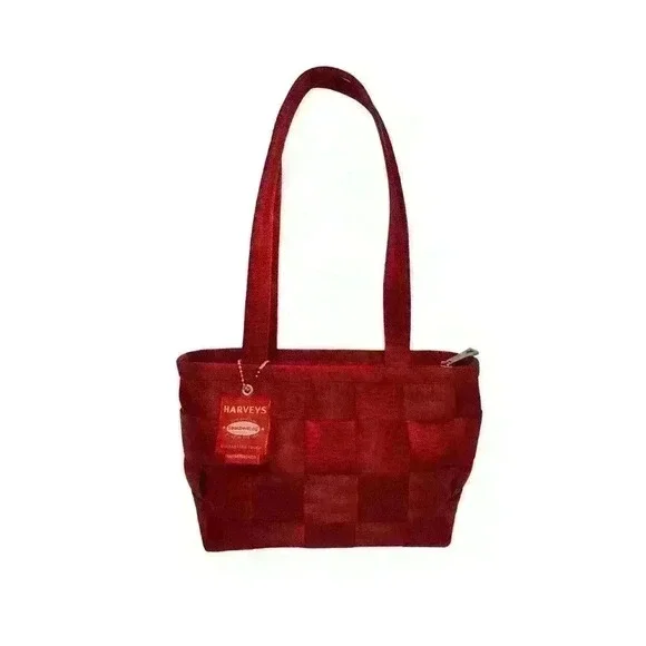 Harveys The Original Seatbelt Bag Red Tote Purse Vintage Small - Picture 1 of 7